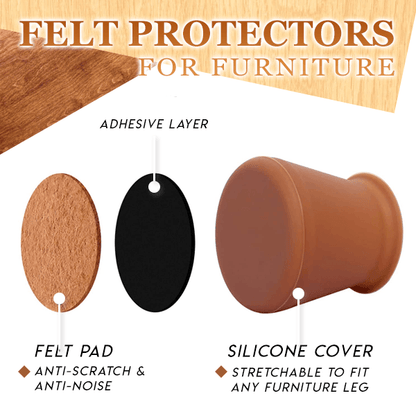 Chair & Table Legs Felt Protective Covers (Set of 32)