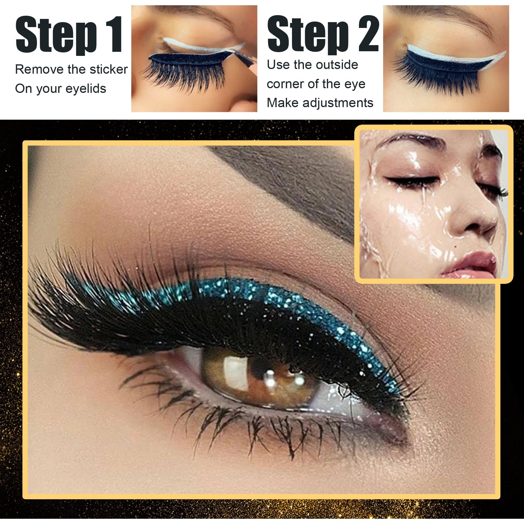 Reusable Eyeliner And Eyelash Stickers 4 pairs