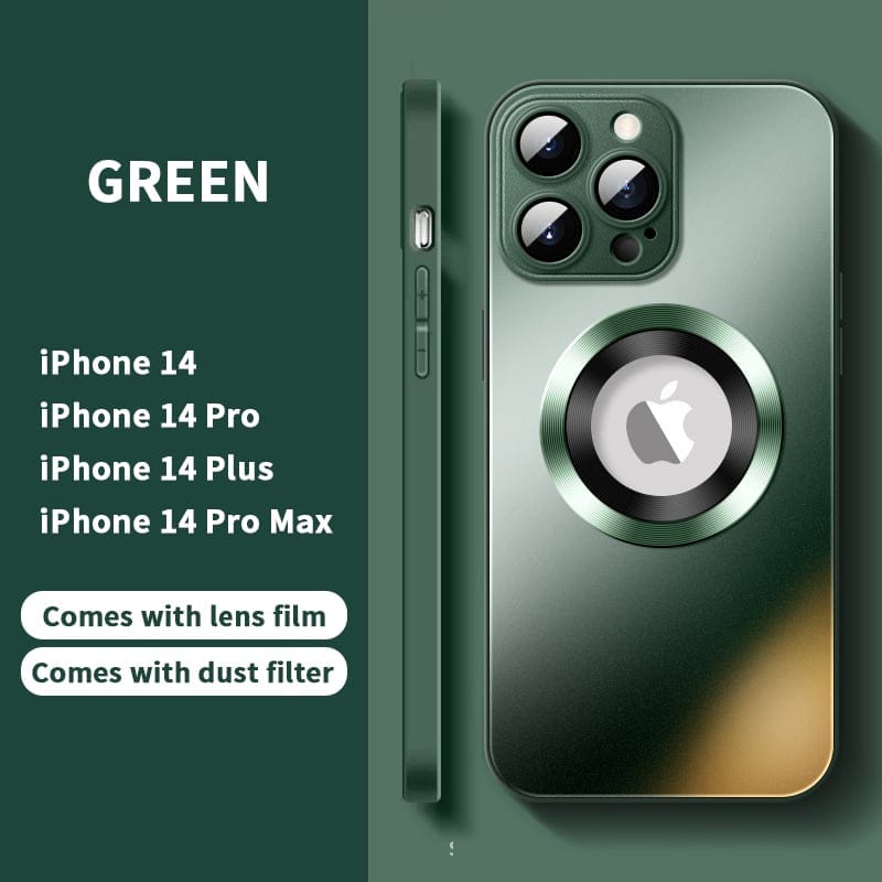 Magnetic AG Glass Frosted Case With Camera Lens Protector