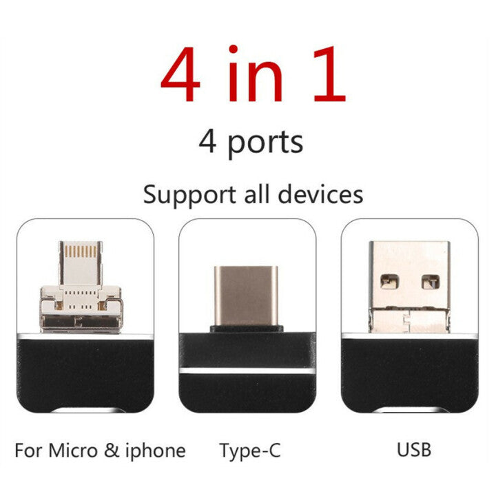 4 In 1 High Speed USB Flash Drive For iPhone, iPad, Android, PC & More Devices