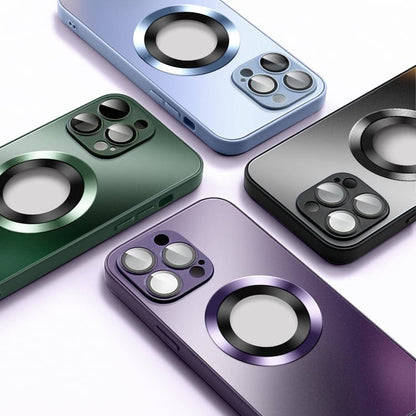 Magnetic AG Glass Frosted Case With Camera Lens Protector