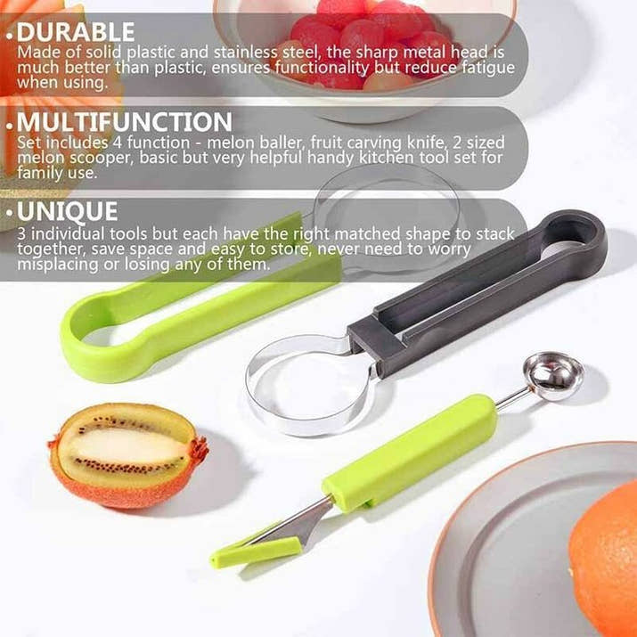 4 in 1 Stainless Steel Fruit Tool Set