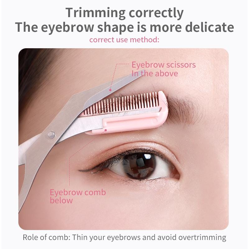 Crescent eyebrow trimmer set eyebrow scissors with comb