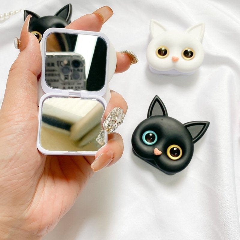 PORTABLE 3D CAT PHONE HOLDER WITH MAKEUP MIRROR