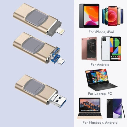 4 In 1 High Speed USB Flash Drive For iPhone, iPad, Android, PC & More Devices