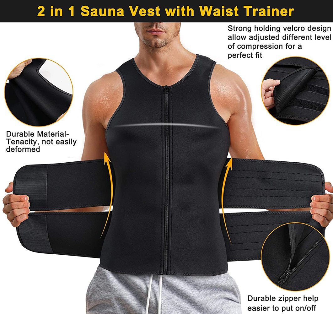 Hot-Neoprene Sauna Vest With 2 Velcro