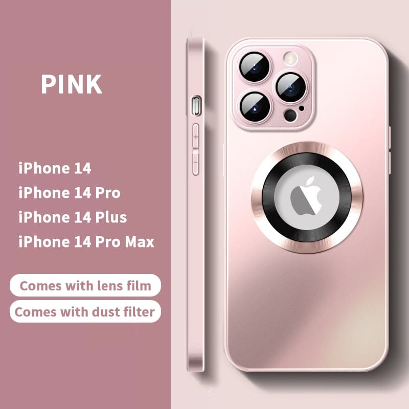 Magnetic AG Glass Frosted Case With Camera Lens Protector