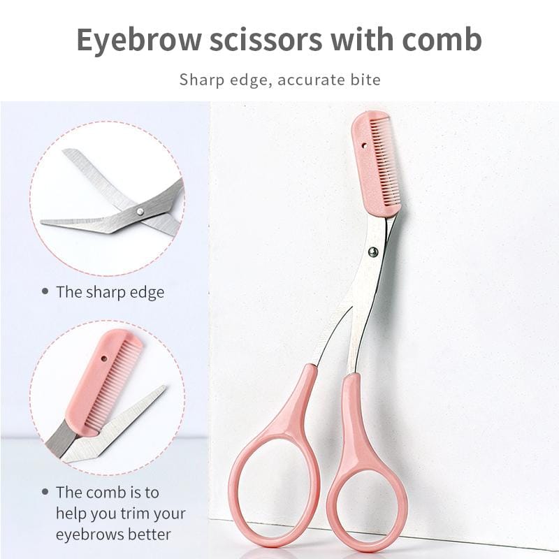 Crescent eyebrow trimmer set eyebrow scissors with comb