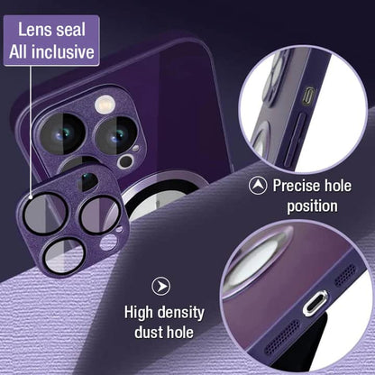 Magnetic AG Glass Frosted Case With Camera Lens Protector
