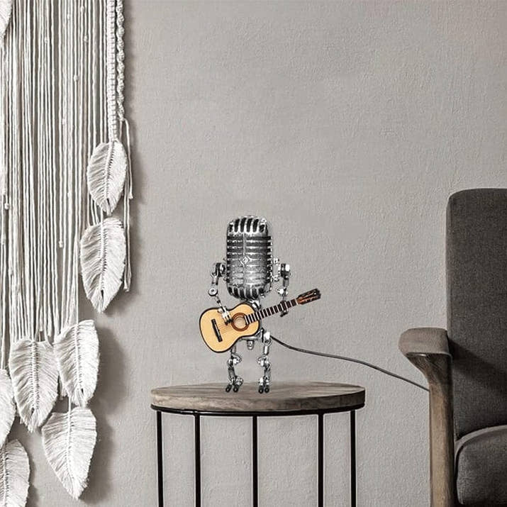 Vintage Metal Microphone Robot Desk Lamp🎸