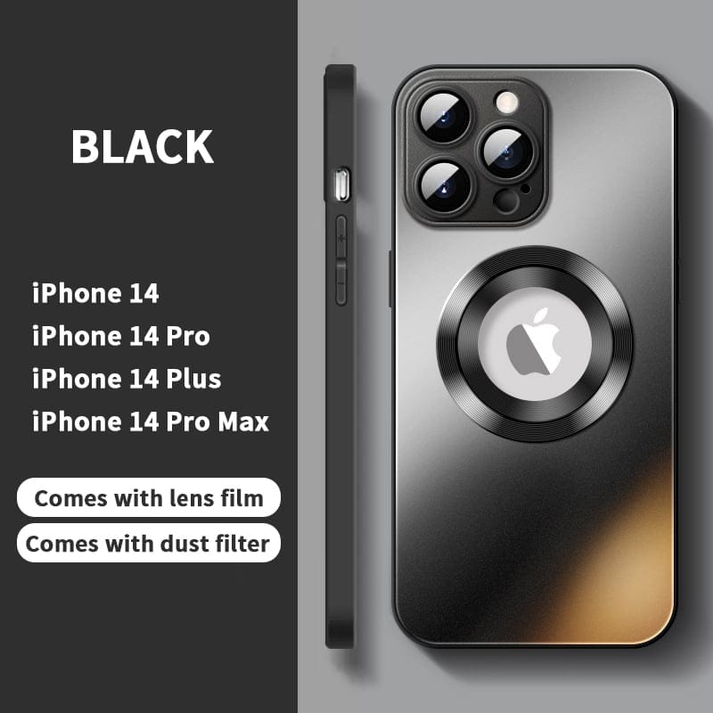 Magnetic AG Glass Frosted Case With Camera Lens Protector