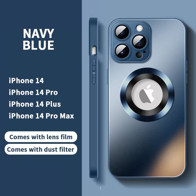 Magnetic AG Glass Frosted Case With Camera Lens Protector