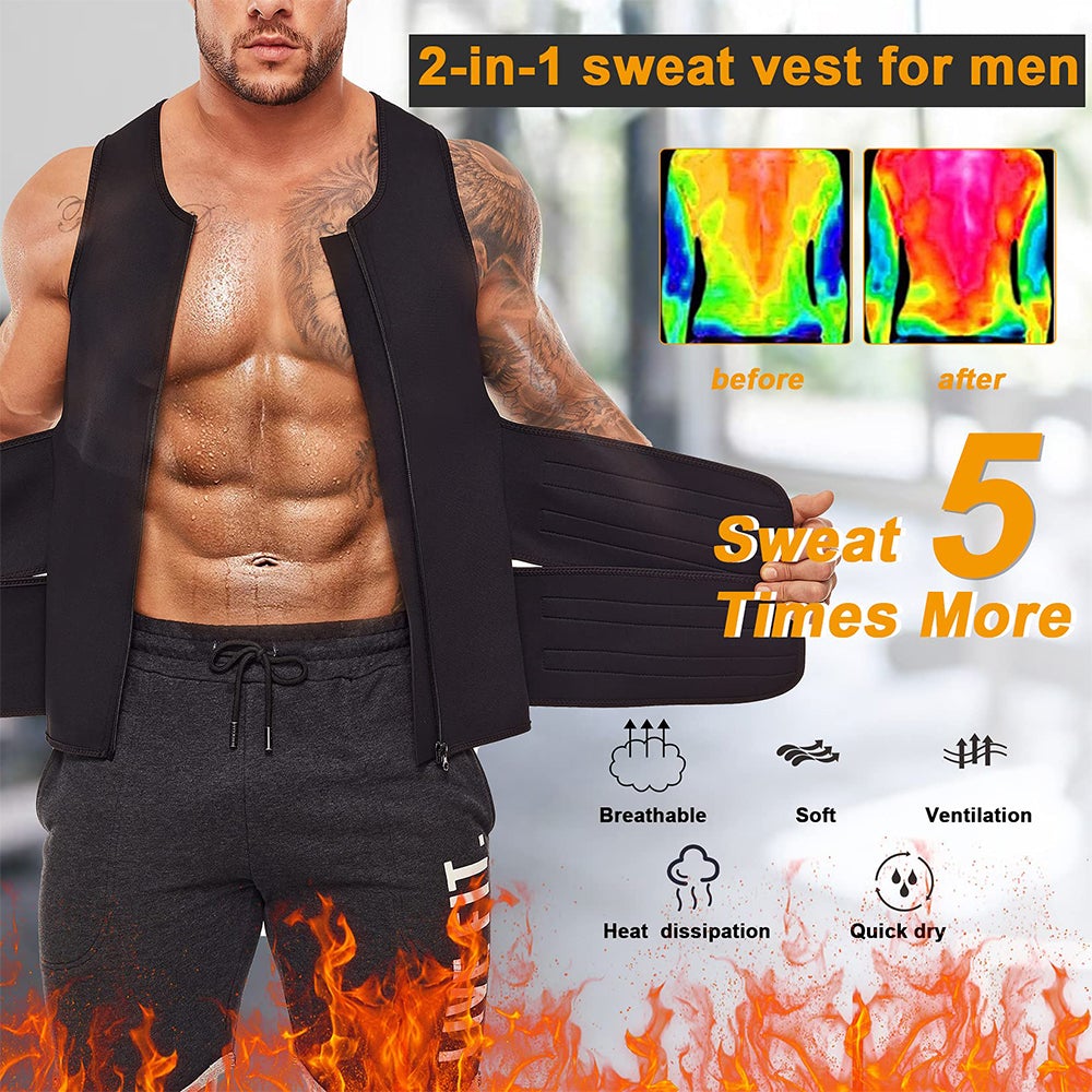 Hot-Neoprene Sauna Vest With 2 Velcro