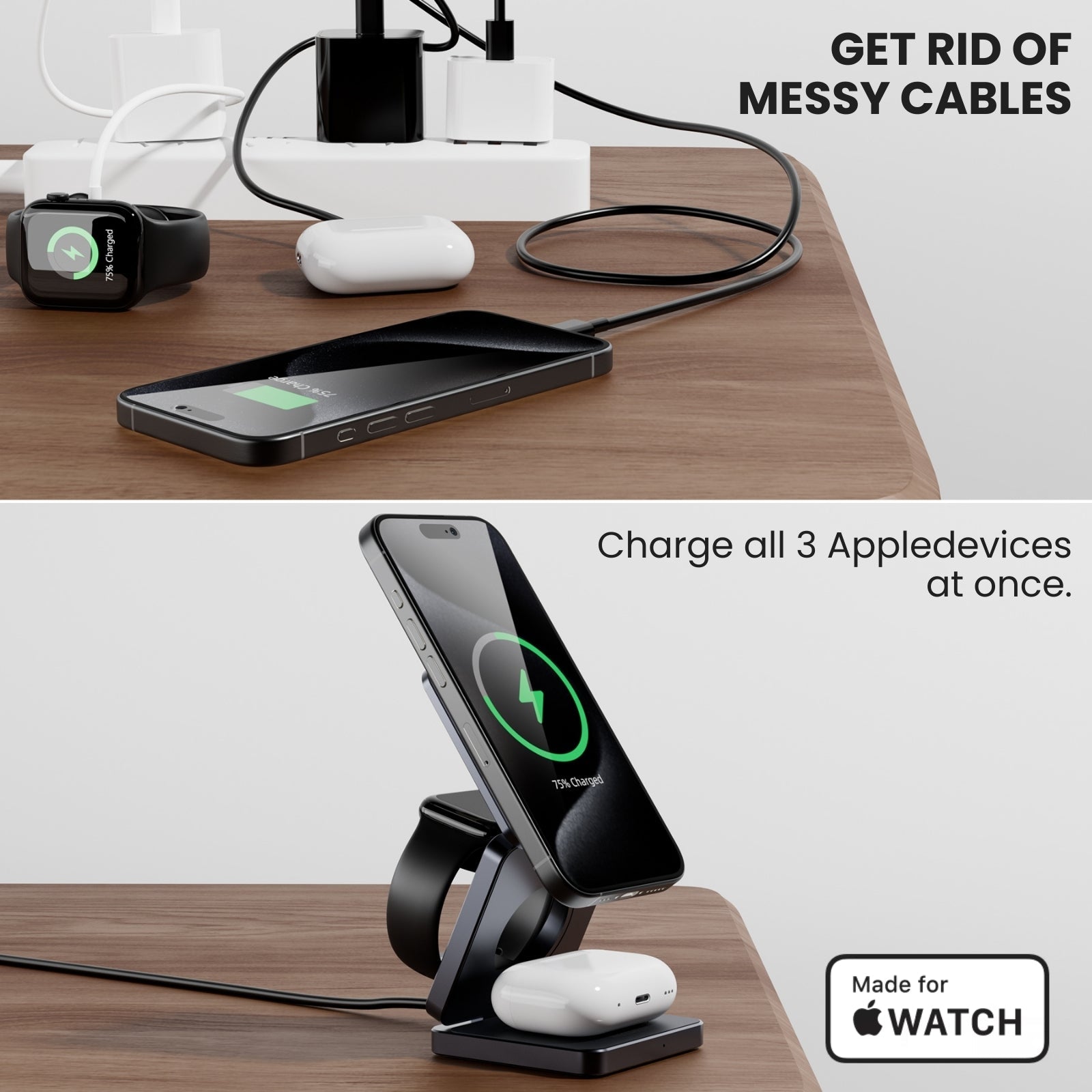 Portable 3-in-1 Wireless Charger™