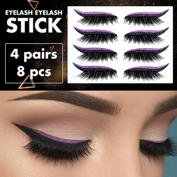 Reusable Eyeliner And Eyelash Stickers 4 pairs