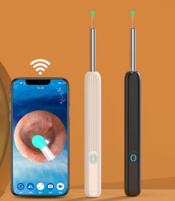 Cucchiaio visibile per eliminazione cerume Wi-Fi, otoscopio USB 1080P HD modello V2