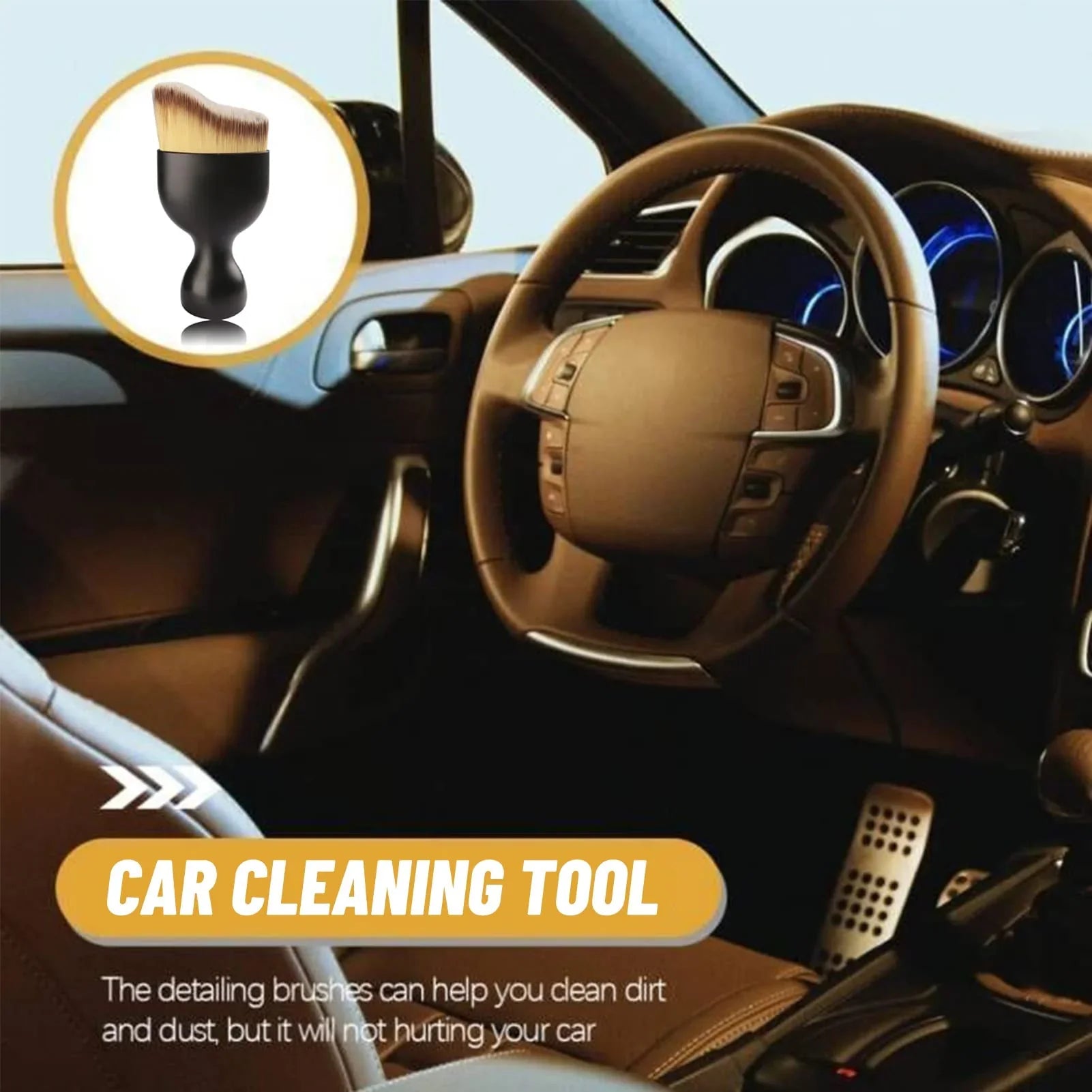 car interior cleaning multi-tool brush