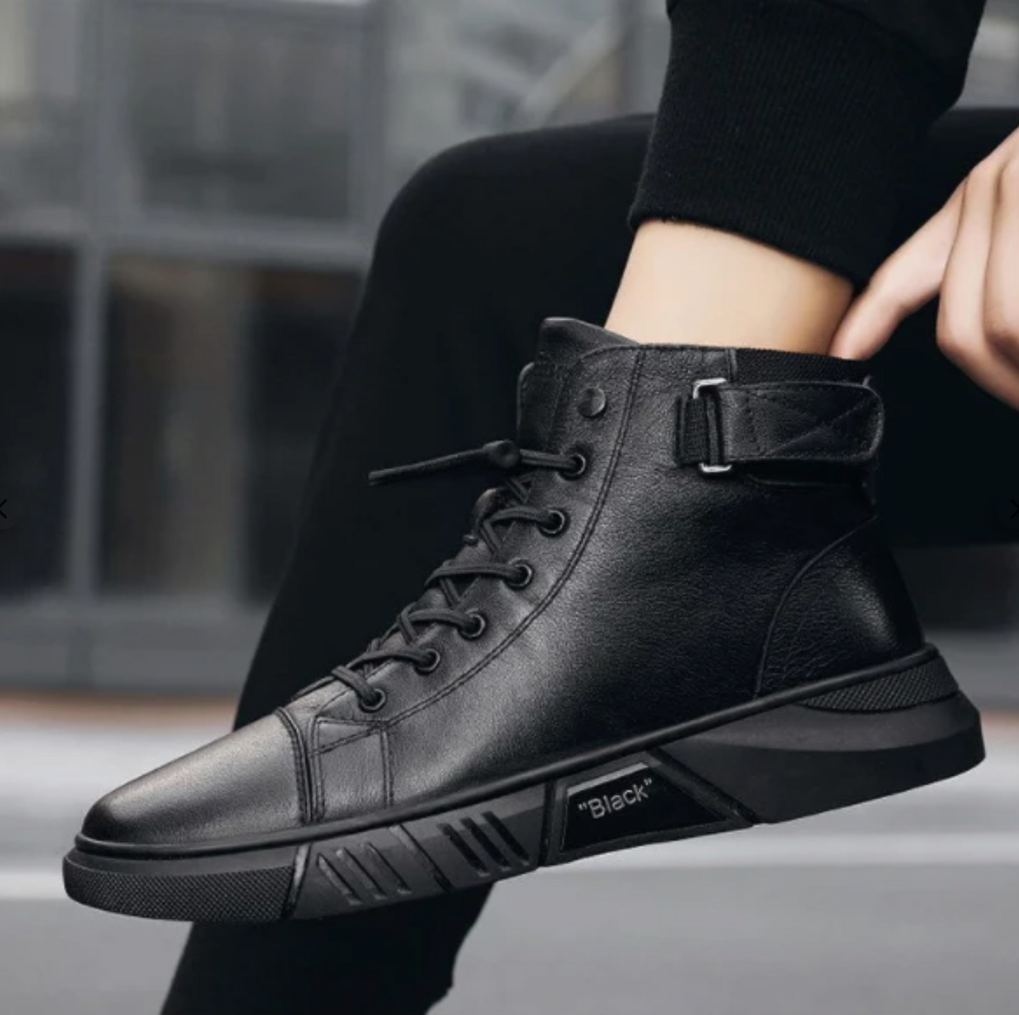 Handmade Cowhide Leather Boots All Black