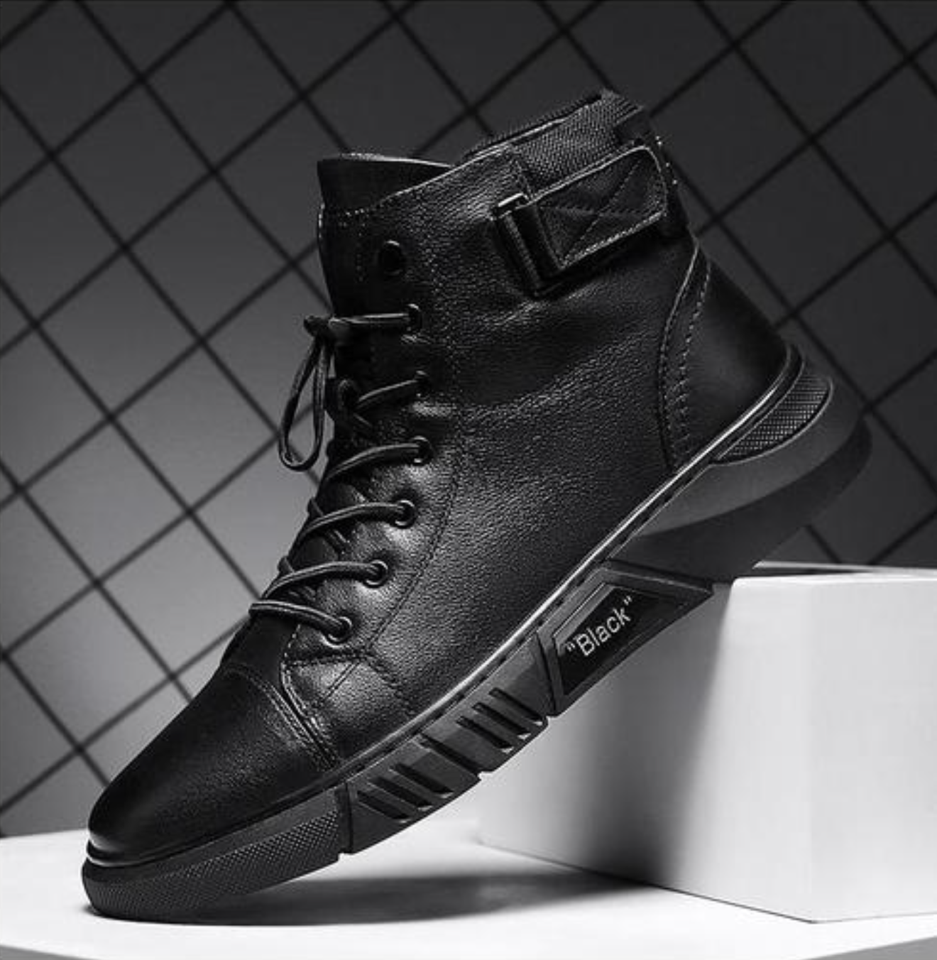Handmade Cowhide Leather Boots All Black