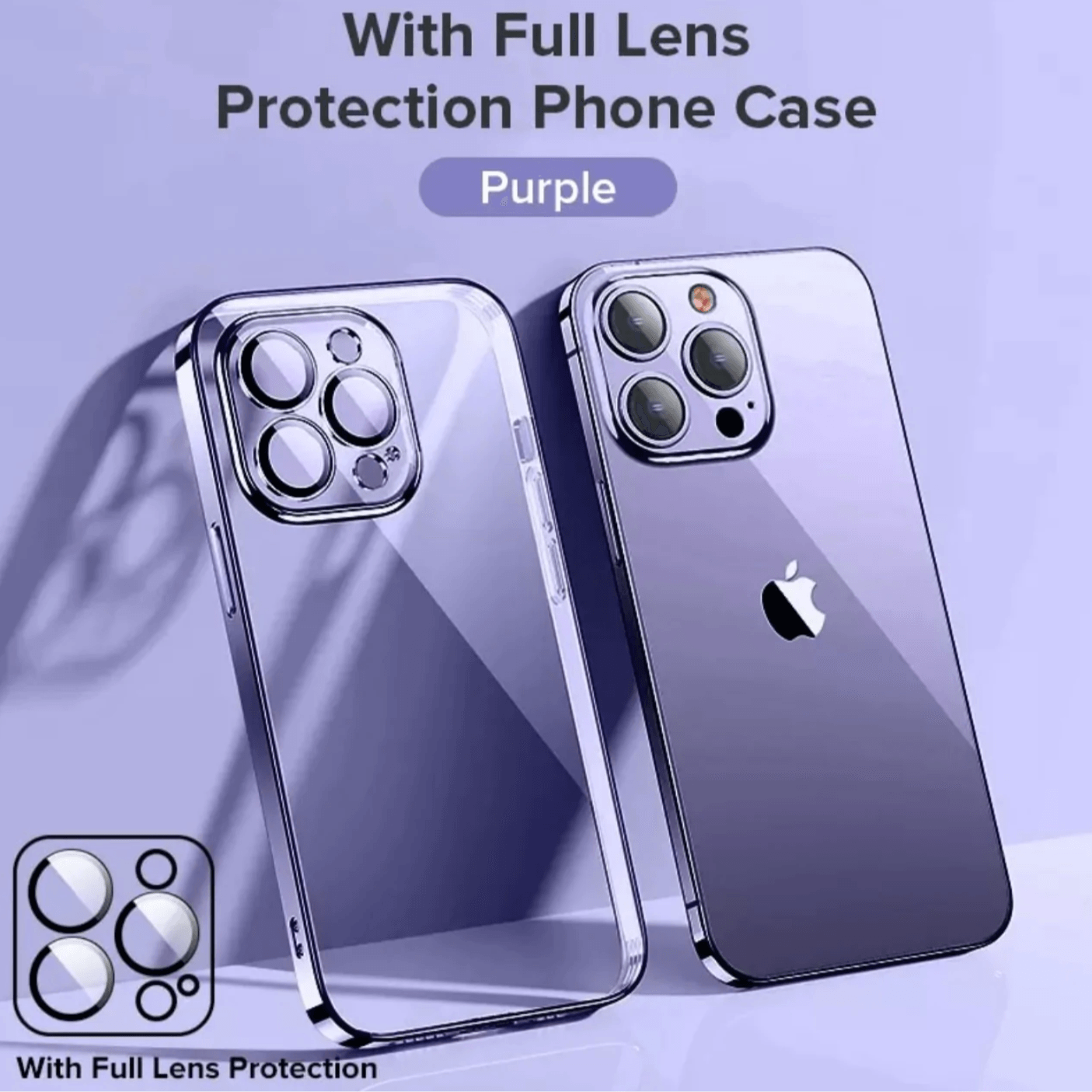 Electroplated Glass Lens Cover iphone Case