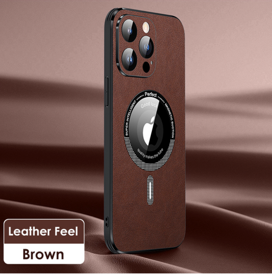 Leather Phone Case For Magsafe Wireless Charger