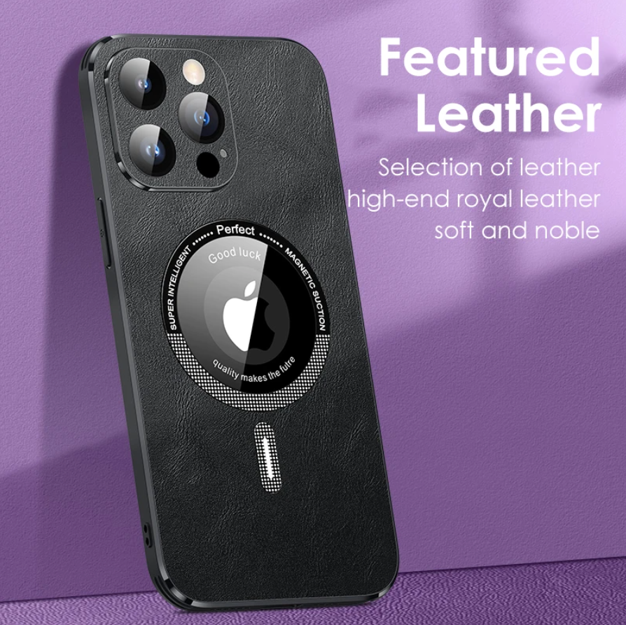 Leather Phone Case For Magsafe Wireless Charger