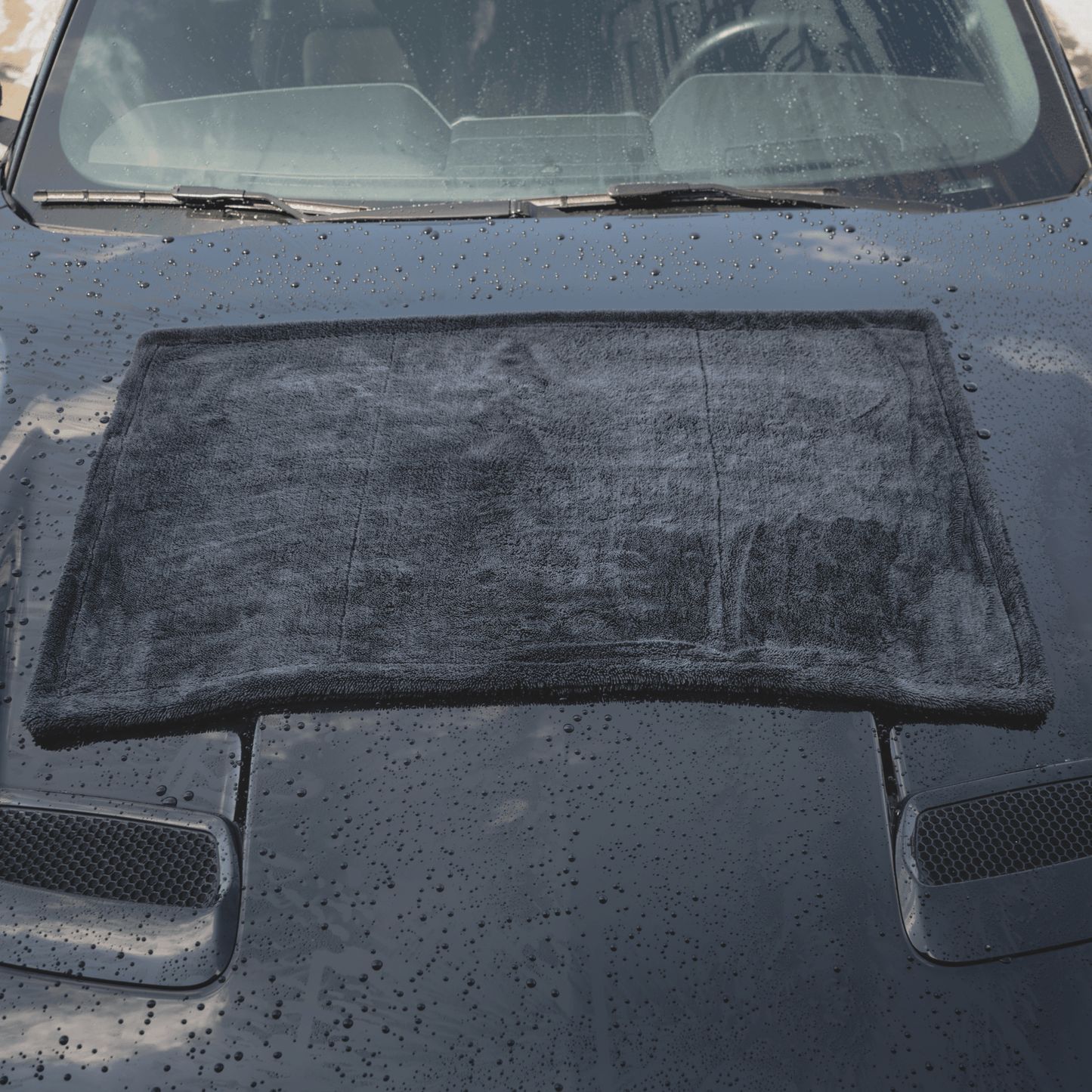 Black Twisted-Loop Drying Towel
