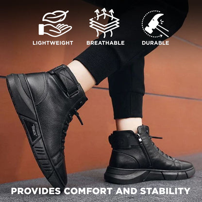 Handmade Cowhide Leather Boots All Black