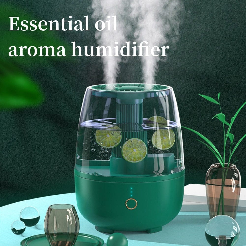 Humidifier for Bedroom Large Room Home, 6.8L Ultrasonic Cool Mist Air Humidifier Essential Oil Diffuser with Remote Control, 360° Rotating Dual Nozzles, 3 Adjustable Cool Mist Level (Green)