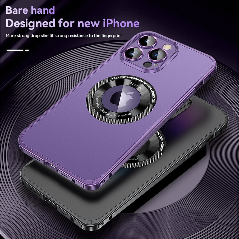 Magnetic Attraction Spring Buckle Aluminum Frame Case Cover For iPhone