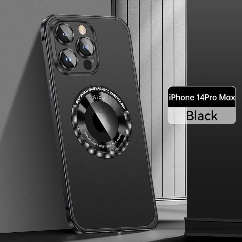 Magnetic Attraction Spring Buckle Aluminum Frame Case Cover For iPhone