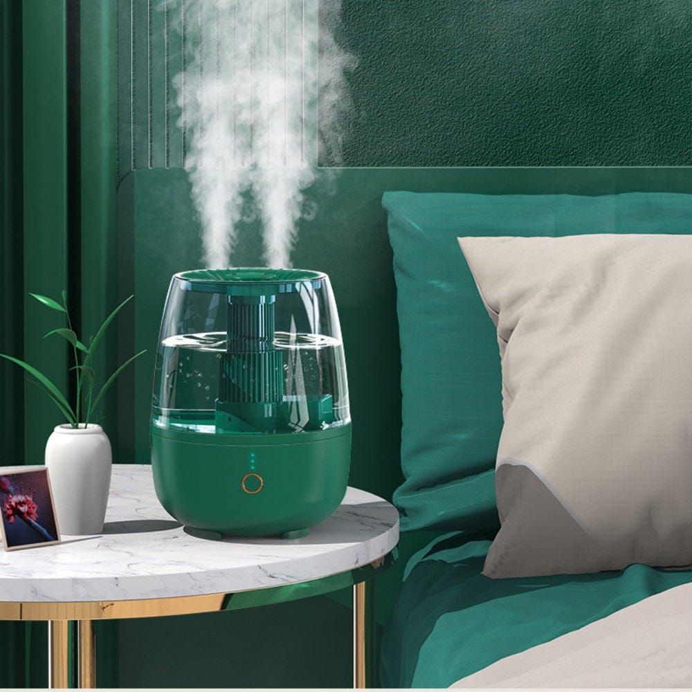 Humidifier for Bedroom Large Room Home, 6.8L Ultrasonic Cool Mist Air Humidifier Essential Oil Diffuser with Remote Control, 360° Rotating Dual Nozzles, 3 Adjustable Cool Mist Level (Green)