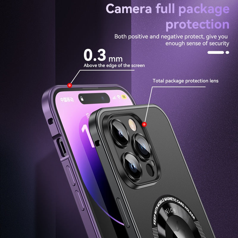 Magnetic Attraction Spring Buckle Aluminum Frame Case Cover For iPhone