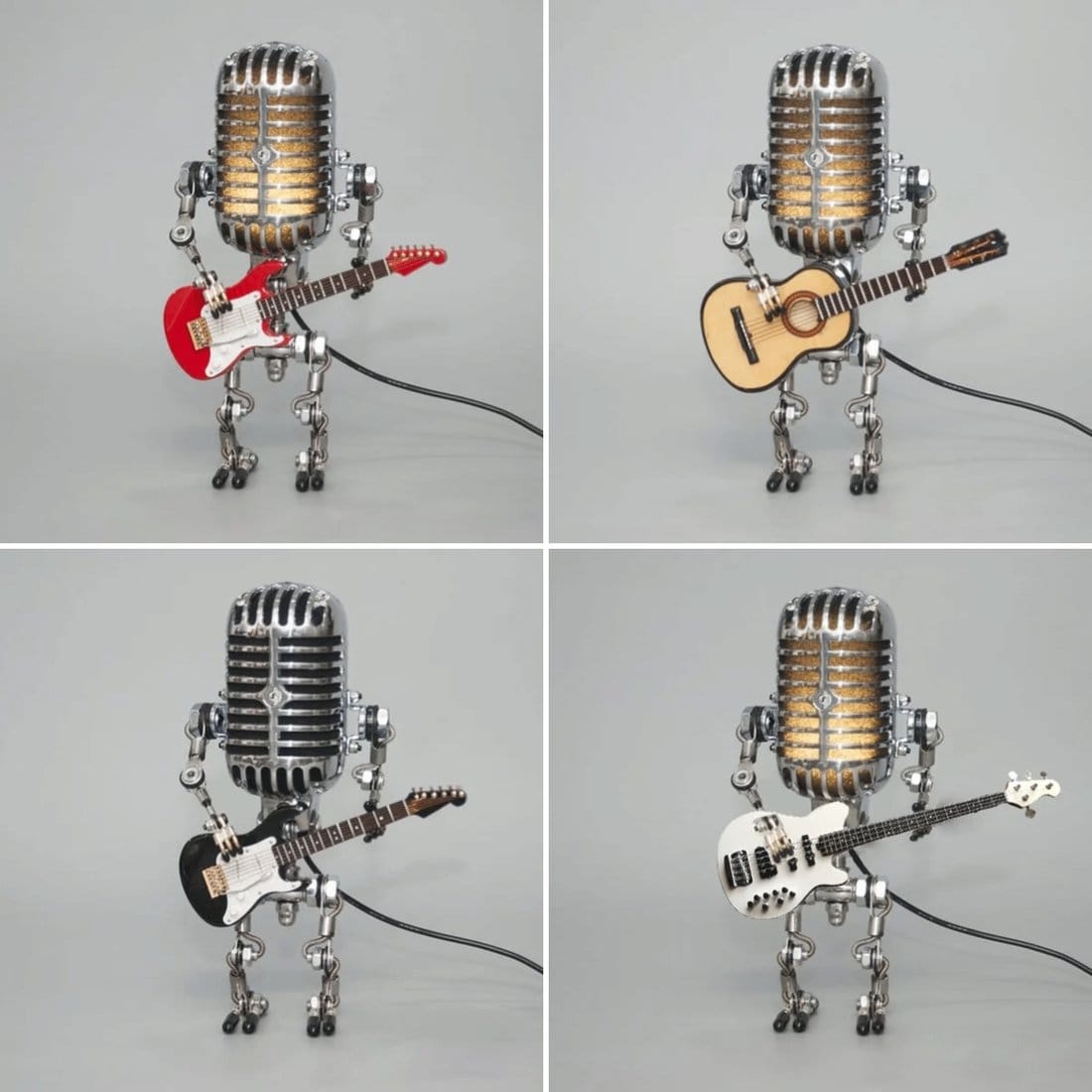 Vintage Metal Microphone Robot Desk Lamp🎸