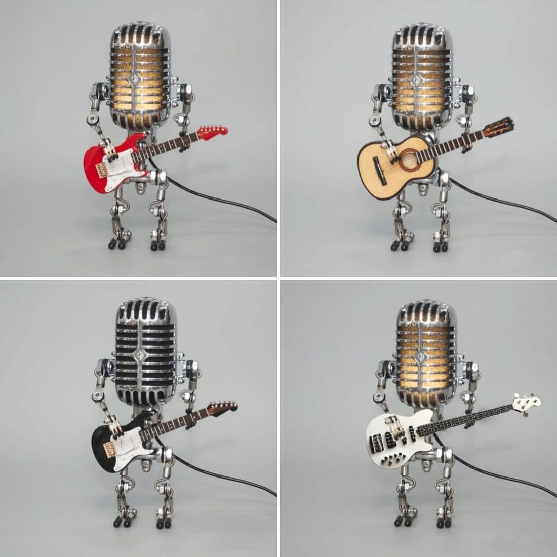 Vintage Metal Microphone Robot Desk Lamp🎸