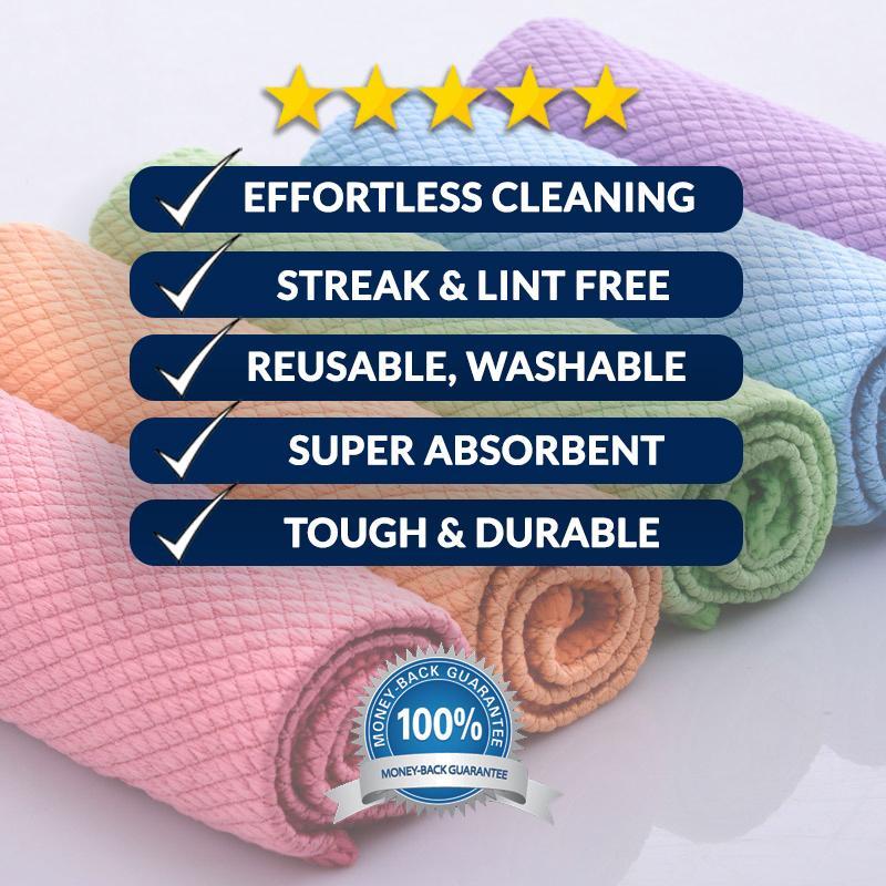 NanoScale™ Streak-Free Miracle Cleaning Cloths (Reusable)