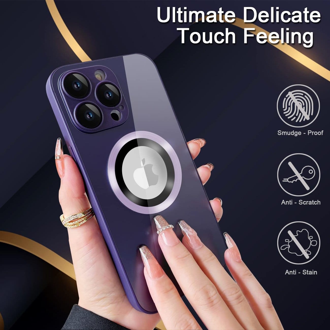Magnetic AG Glass Frosted Case With Camera Lens Protector