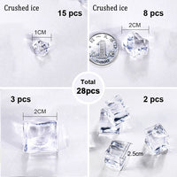 28pcs Transparent Granule Ice Artificial