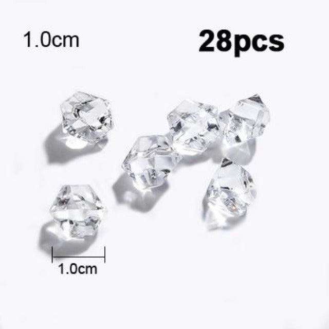 28pcs Transparent Granule Ice Artificial