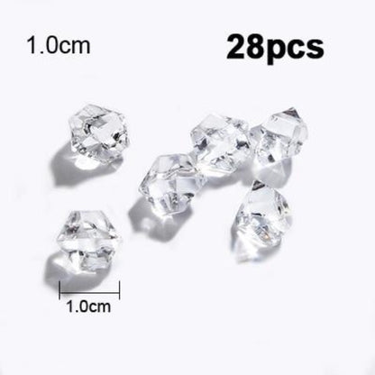 28pcs Transparent Granule Ice Artificial