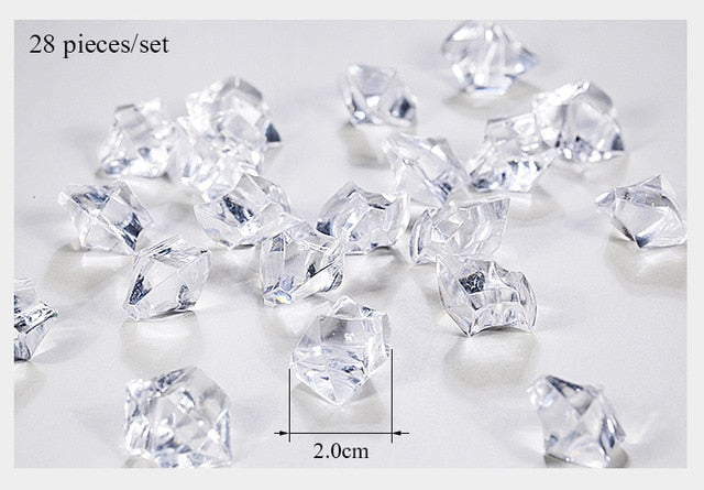 28pcs Transparent Granule Ice Artificial