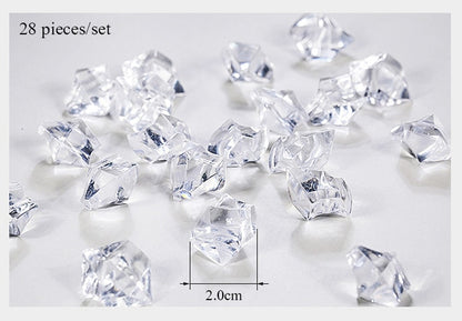 28pcs Transparent Granule Ice Artificial