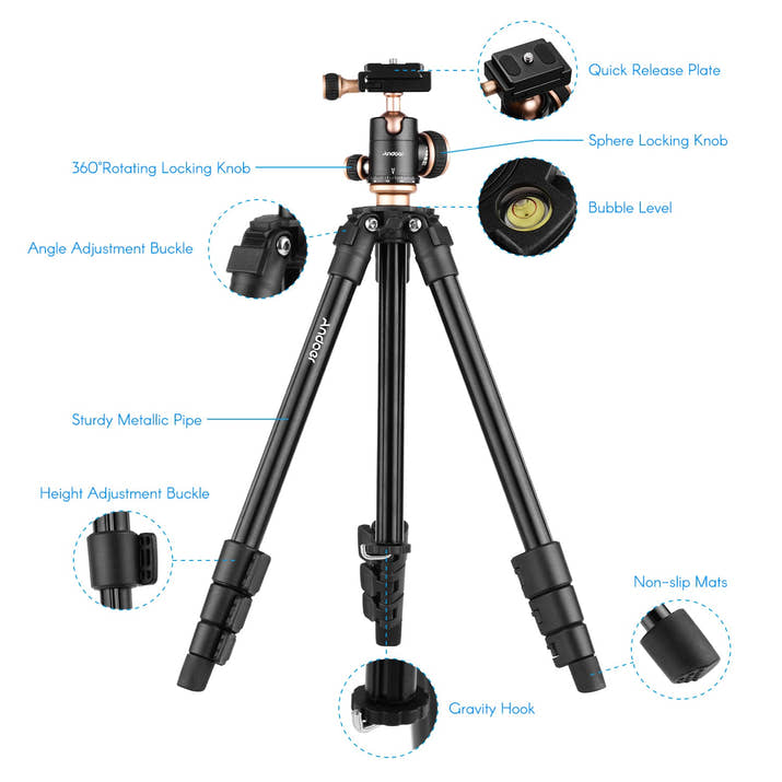 Camera Tripod with Panoramic Ballhead for Canon/Nikon/Sony