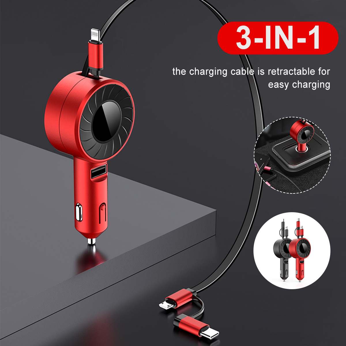 3-in-1 Car Charging Cable