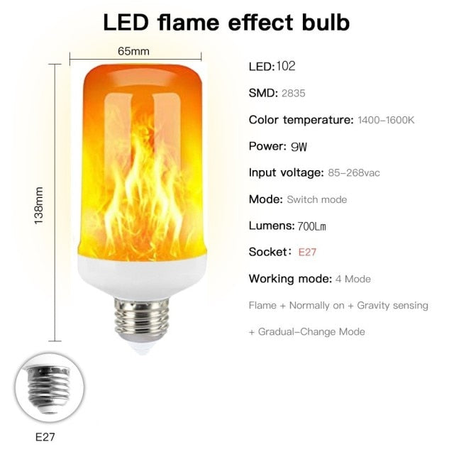 led flame light bulb