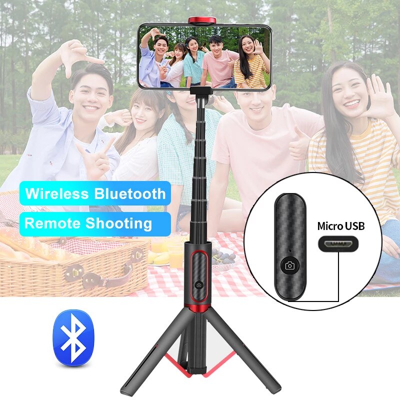 3 in 1 Tripod Selfie Stick Foldable Wireless Bluetooth