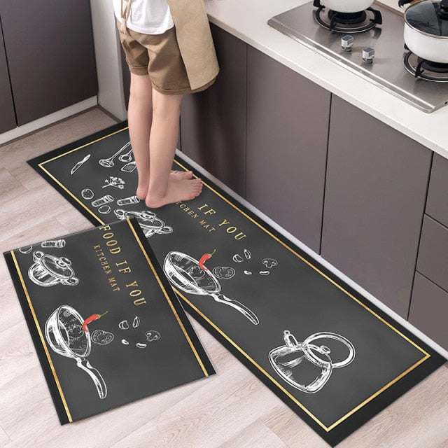 Ultra Thick Kitchen Printed Non-Slip Carpet