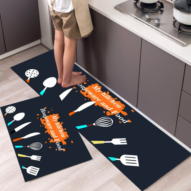 Ultra Thick Kitchen Printed Non-Slip Carpet