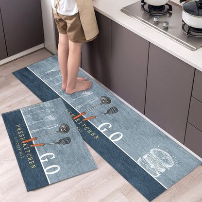 Ultra Thick Kitchen Printed Non-Slip Carpet